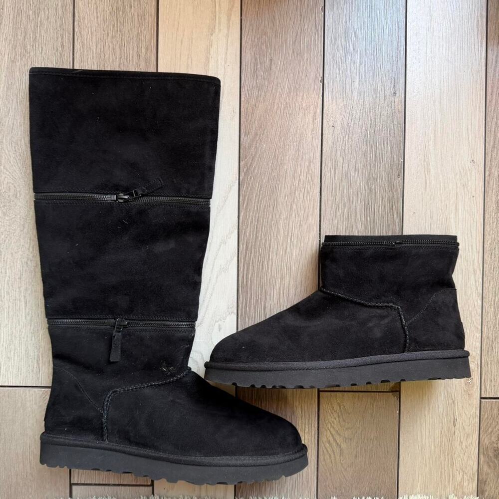 UGG Black Convertible Zip Tall & Ankle Boots Women’s Size 11 / EU 42